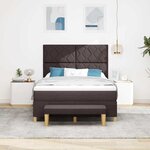 vidaXL Lit à ressorts avec matelas Marron foncé 160 x 200 cm tissu