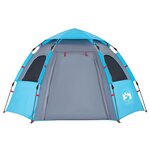 vidaXL Tente de camping cabine 4 personnes bleu libération rapide