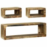 vidaXL Meuble TV avec Rangement 3 Pièces Marron Bois de manguier massif