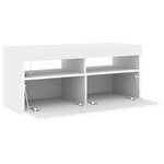 vidaXL Meuble TV avec lumières LED blanc 90x35x40 cm