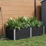 vidaXL Jardinière surélevée Noir 200 x 100 x 54 cm WPC et Aluminium