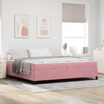 vidaXL Cadre de lit avec matelas Rose et blanc 200 x 200 cm Velours