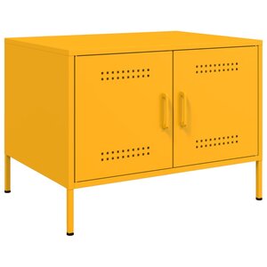 vidaXL Table basse jaune moutarde 68x50x50 5 cm acier