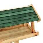 vidaXL Mangeoire à oiseaux et support 37x28x100cm Bois de sapin massif