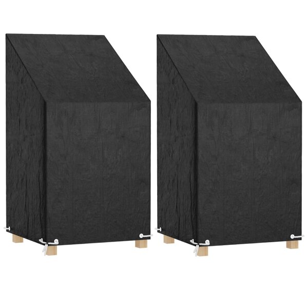 vidaXL Housses de chaise de jardin 2 Pièces 8 œillets 65x65x80/120 cm PE