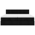VidaXL Cadre de lit ottoman avec matelas noir 180x200cm tissu