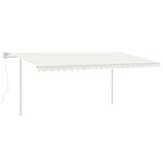 vidaXL Auvent automatique rétractable poteaux 5x3 5 m Crème