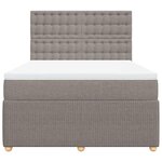 vidaXL Sommier à lattes de lit avec matelas Taupe 140x190 cm Tissu