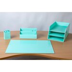 Corbeille à courrier 3 niveaux exacompta aquarel en carton vert pastel