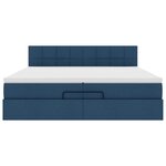 VidaXL Cadre de lit ottoman avec matelas bleu 200x200cm tissu