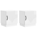 vidaXL Table de chevet 2 pc Blanc brillant 43 x 34 5 x 47 cm