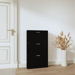 vidaXL Armoire à chaussures Noir 59x17x108 cm Bois d'ingénierie