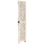 vidaXL Cloison de séparation 3 panneaux Blanc 120x165 cm Bois manguier
