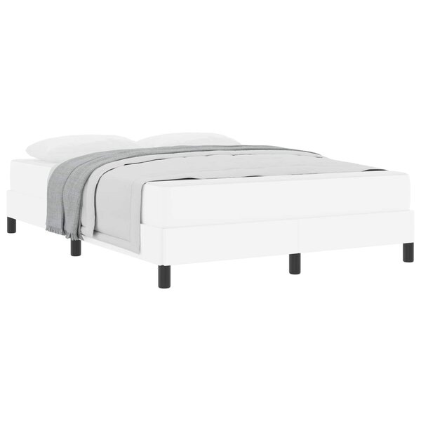 vidaXL Cadre de lit avec matelas Blanc pur 160 x 200 cm tissu