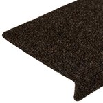vidaXL Tapis d'escalier autocollants 30 pièces 65 x 21 x 4 cm Marron foncé Bord rectangulaire