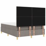 vidaXL Lit à ressorts avec matelas Taupe 140 x 190 cm tissu