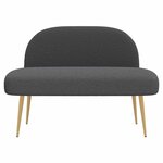 vidaXL Banc rembourré avec dossier Gris foncé 110 x 60 x 76 cm Bouclé