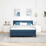 vidaXL Lit à ressorts avec matelas avec LED Bleu 160 x 200 cm tissu