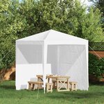 vidaXL Mur de tente de fête 2 pièces 200 x 195 cm Blanc PE et acier