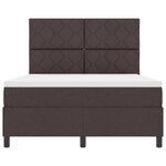 vidaXL Lit à ressorts avec matelas Marron foncé 140 x 190 cm tissu