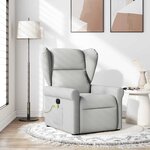 vidaXL Fauteuil de massage inclinable gris nuage tissu