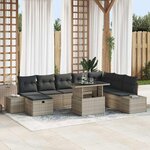 vidaXL Ensemble de canapé de jardin 11 Pièces Gris clair Poly rotin
