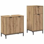 vidaXL Ensemble de mobilier de salle de bain 2 Pièces Chêne artisanal
