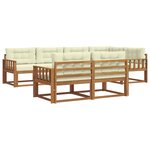 vidaXL Ensemble de canapés d'extérieur 8 pc Naturel et Crème