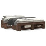 vidaXL Cadre de lit sans matelas chêne marron 120x190 cm