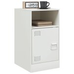 vidaXL Table de chevet blanc 34 5x39x62 cm acier