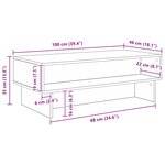 vidaXL Table basse Chêne Sonoma 100 x 46 x 35 cm Bois d'ingénierie