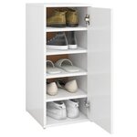 vidaXL Armoire à chaussures Blanc 32x35x70 cm Bois d’ingénierie