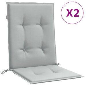 vidaXL Coussins de chaise à dossier bas lot de 2 gris clair mélangé