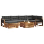 vidaXL Ensemble de canapés d'extérieur 7 Pièces Naturel et Anthracite