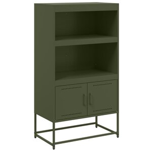 vidaXL Buffet haut vert olive 68 5x38 5x123 5 cm acier