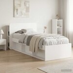 vidaXL Cabinet de Tête de Lit avec stockage Blanc Bois d'ingénierie
