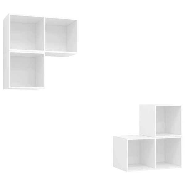 vidaXL Ensemble de meuble TV 4 Pièces Blanc Bois d'ingénierie