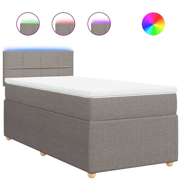 vidaXL Sommier à lattes de lit avec matelas Taupe 100x200 cm Tissu