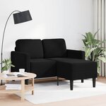 vidaXL Canapé 2 places avec méridienne en L noir 125 cm velours