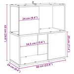 vidaXL Bibliothèque chêne artisanal 60x24x63 cm bois d'ingénierie