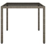 vidaXL Table de jardin pour repas Gris 90 x 90 x 75 cm Poly rotin