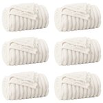 vidaXL Couvertures à jeter 6 Pièces Crème 200 x 150 cm Toison