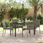 vidaXL Ensemble de Salle à Manger de Jardin 5 Pièces Avec Coussins Gris Poly Rattan