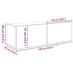 vidaXL Meuble TV mural 2 Pièces Bois Ancien 100 x 35 x 31 cm