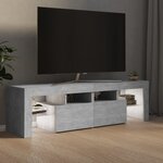 vidaXL Meuble TV avec lumières LED Gris béton 140x36 5x40 cm
