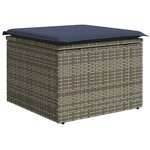 vidaXL Salon de jardin avec coussins 9 Pièces gris résine tressée acacia