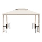 vidaXL Tonnelle avec parois et toit double 3x4 m Crème