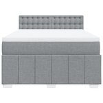 vidaXL Sommier à lattes de lit avec matelas Gris clair 140x200cm Tissu