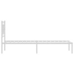 vidaXL Cadre de lit métal sans matelas avec tête de lit blanc 75x190cm