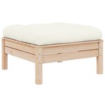 vidaXL Salon de jardin 3 Pièces avec coussins crème Bois de pin massif